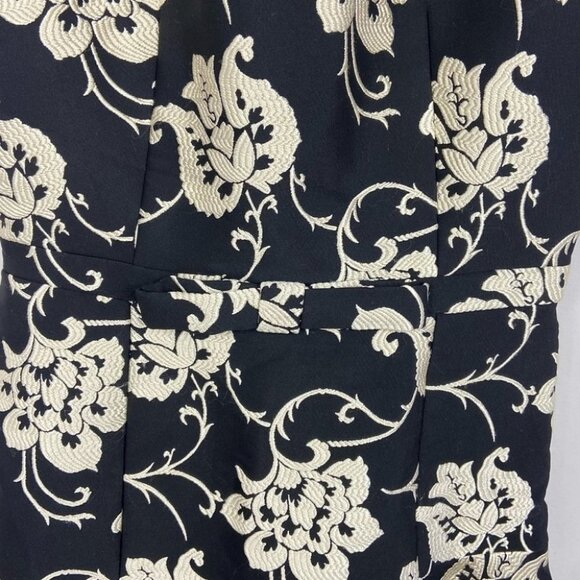Ted Baker Fit Flare Ruffle Hem Dress Black Floral Size 0‎ Paisley Ornate Party - Picture 8 of 15
